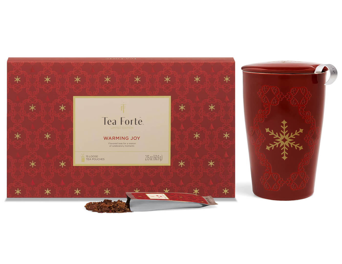 Warming Joy KATI® Steeping Cup & Single Steeps Sampler with tea pouch, set of 2 items