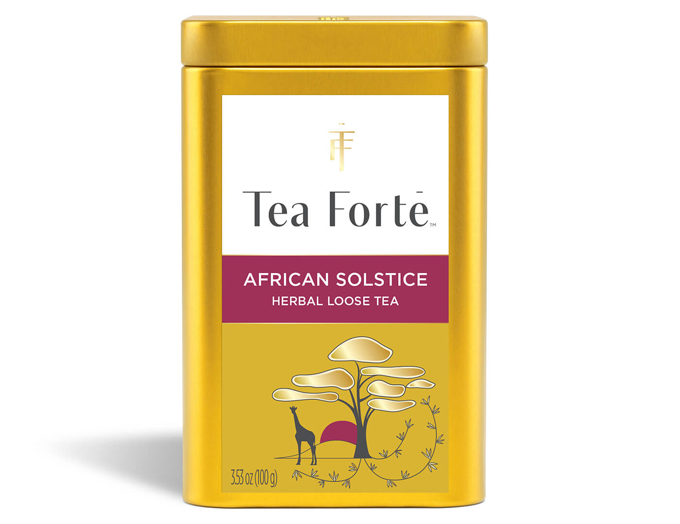 African Solstice tea in a Loose Leaf Tea Canister, front view