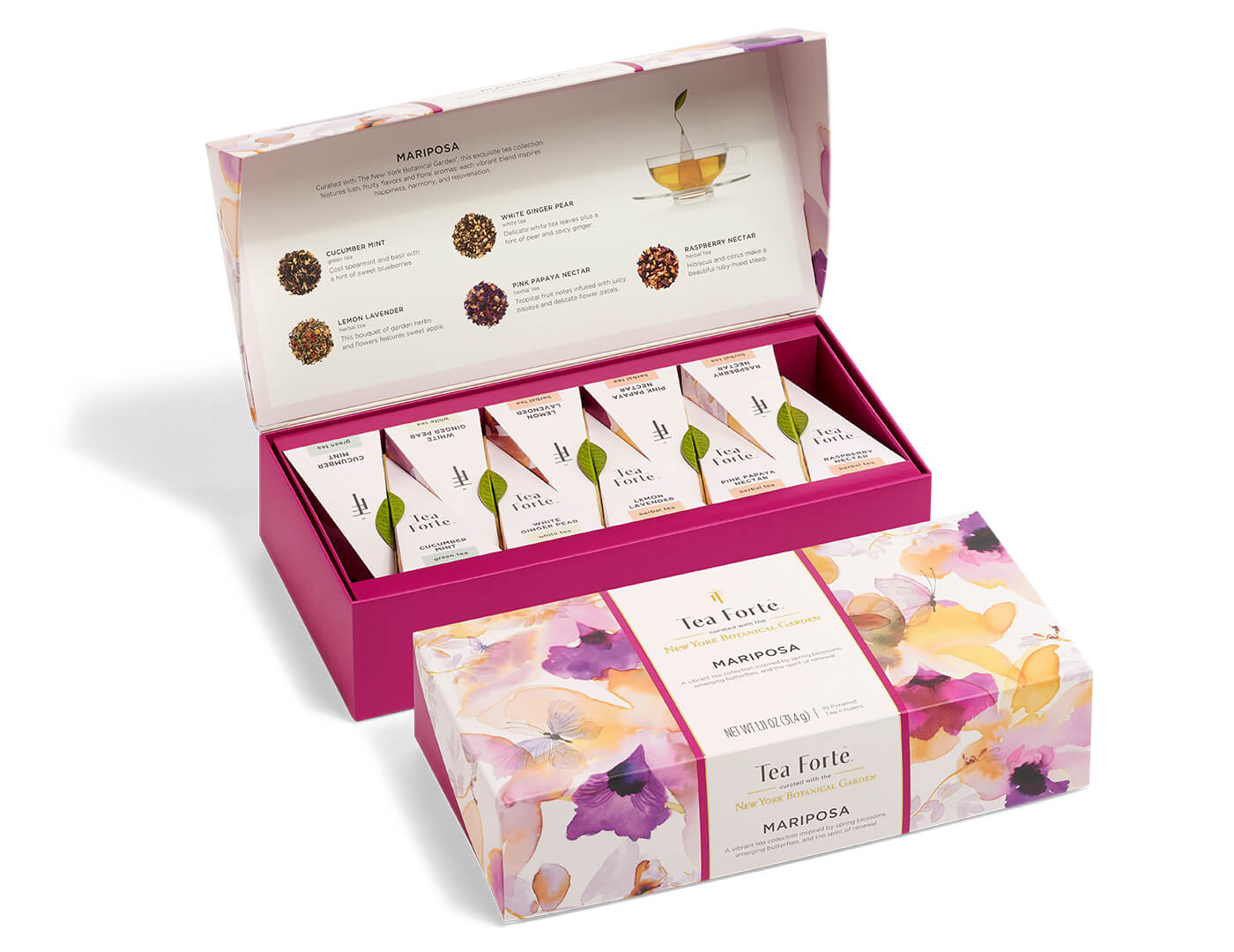 Mariposa Petite Presentation Box of 10 teas, box closed