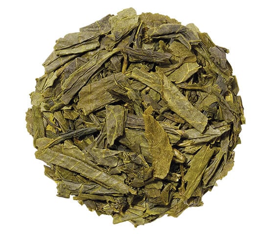 Sencha green tea pile