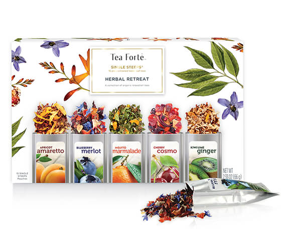 Single Steeps Sampler containing 15 loose leaf tea pouches